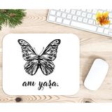 Eylül Design Anı Yaşa Baskılı Özel Tasarım Dikdörtgen Kaydırmaz Mousepad - Buz Mavi