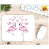 Eylül Design Aşık Flamingolar Temalı Renkli Baskılı Özel Tasarım Dikdörtgen Kaydırmaz Mousepad - Adrenalin Mavi