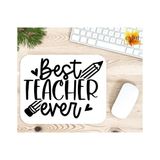 Eylül Design Best Teacher Ever Baskılı Öğretmen Özel Tasarım Dikdörtgen Kaydırmaz Mousepad - Adrenalin Mavi