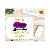 Eylül Design Bizi De Üzdüler Pazartesi Kalkıp Işe Gittik Baskılı Özel Tasarım Dikdörtgen Kaydırmaz Mousepad - Adrenalin Mavi