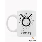 Eylül Design Boğa Burcu Özel Tasarım Baskılı Kupa Bardak Zodiac Beyaz Kupa