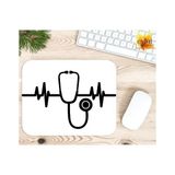Eylül Design Doktor Steteskop Baskılı Özel Tasarım Dikdörtgen Kaydırmaz Mousepad - Ayak İz