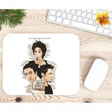 Eylül Design Fight Club Baskılı Özel Tasarım Dikdörtgen Kaydırmaz Mousepad - Beyaz