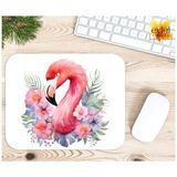 Eylül Design Flamingo Baskılı Temalı Renkli Baskılı Özel Tasarım Dikdörtgen Kaydırmaz Mousepad - Adrenalin Mavi