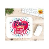 Eylül Design Follow Your Heart Motivasyon Baskılı Özel Tasarım Dikdörtgen Kaydırmaz Mousepad - Adrenalin Mavi