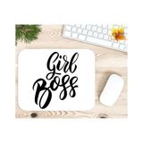 Eylül Design Girl Boss Baskılı Özel Tasarım Dikdörtgen Kaydırmaz Mousepad - Adrenalin Mavi