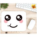 Eylül Design Gülümseyen Yüz Temalı Renkli Baskılı Özel Tasarım Dikdörtgen Kaydırmaz Mousepad - Adrenalin Mavi