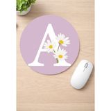Eylül Design Harf Baskılı Yuvarlak Kaydırmaz Mousepad Ergonomik Mouse Pad - Adaçayı Yeşili