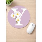 Eylül Design Harf Baskılı Yuvarlak Kaydırmaz Mousepad Ergonomik Mouse Pad - Adrenalin Mavi
