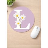 Eylül Design Harf Baskılı Yuvarlak Kaydırmaz Mousepad Ergonomik Mouse Pad - Antrasit