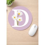 Eylül Design Harf Baskılı Yuvarlak Kaydırmaz Mousepad Ergonomik Mouse Pad - Beyaz - Koyu Kırmızı