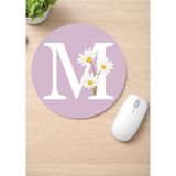 Eylül Design Harf Baskılı Yuvarlak Kaydırmaz Mousepad Ergonomik Mouse Pad - Kayısı Rengi