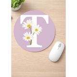 Eylül Design Harf Baskılı Yuvarlak Kaydırmaz Mousepad Ergonomik Mouse Pad - Kırmızı