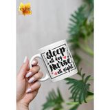 Eylül Design Hemşire Sleep All Day Nurse All Night Özel Tasarım Baskılı Kupa Bardak