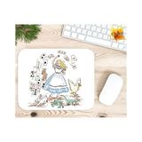 Eylül Design Hizmetçi Kız ve Hayvanlar Baskılı Özel Tasarım Dikdörtgen Kaydırmaz Mousepad - Adrenalin Mavi