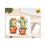 Eylül Design Kaktüs Baskılı Özel Tasarım Dikdörtgen Kaydırmaz Mousepad - Adrenalin Mavi