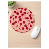 Eylül Design Kiraz Baskılı Yuvarlak Kaydırmaz Mousepad Ergonomik Mouse Pad