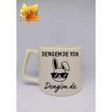 Eylül Design Krem Rengi Dengem De Yok Dengim De Yazılı Özel Tasarım Seramik Kupa Bardak
