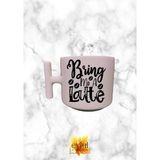 Eylül Design Krem Rengi T Saplı Bring Me A Latte Kahve Özel Tasarım Baskılı T Kupa