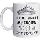 Eylül Design Let Me Adjust My Crown And Get My Day Started Yazılı Eğlenceli Ingilizce Özel Tasarım Kupa Bardak