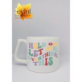 Eylül Design Let Me Overthink Yazılı Özel Tasarım Baskılı Lüks Seramik Kupa Bardak