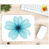 Eylül Design Mavi Çiçek Temalı Renkli Baskılı Özel Tasarım Dikdörtgen Kaydırmaz Mousepad - Adrenalin Mavi