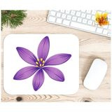 Eylül Design Mor Çiçek Temalı Renkli Baskılı Özel Tasarım Dikdörtgen Kaydırmaz Mousepad - Adrenalin Mavi