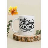 Eylül Design Mutfak Temalı Baking Queen Yazılı Özel Tasarım Baskılı Kupa Bardak
