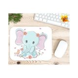 Eylül Design Sevimli Fil Baskılı Özel Tasarım Dikdörtgen Kaydırmaz Mousepad - Ayak İz