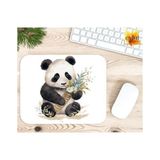 Eylül Design Sevimli Panda Baskılı Özel Tasarım Dikdörtgen Kaydırmaz Mousepad - Adrenalin Mavi