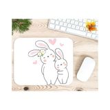 Eylül Design Sevimli Tavşanlar Baskılı Özel Tasarım Dikdörtgen Kaydırmaz Mousepad - Adrenalin Mavi