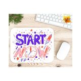 Eylül Design Start Now Yazılı Motivasyon Baskılı Özel Tasarım Dikdörtgen Kaydırmaz Mousepad - Ayak İz