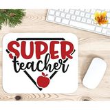Eylül Design Super Teacher Baskılı Özel Tasarım Dikdörtgen Kaydırmaz Mousepad - Beyaz