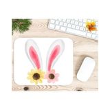 Eylül Design Tavşan Kulakları Baskılı Özel Tasarım Dikdörtgen Kaydırmaz Mousepad - Beyaz