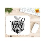 Eylül Design Teach Love Inspire Baskılı Öğretmen Özel Tasarım Dikdörtgen Kaydırmaz Mousepad - Adrenalin Mavi