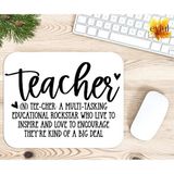 Eylül Design Teacher Baskılı Öğretmen Özel Tasarım Dikdörtgen Kaydırmaz Mousepad - Adrenalin Mavi