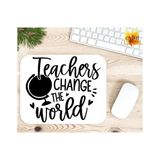 Eylül Design Teacher Change The World Baskılı Özel Tasarım Dikdörtgen Kaydırmaz Mousepad - Adrenalin Mavi