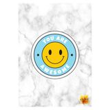 Eylül Design You Are Awesome Motivasyon Temalı Ingilizce Özel Tasarım Renkli Baskılı Mdf Yuvarlak Bardak Altlığı