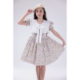 EYLÜL ELİF BUTİK Kız Çocuk Çiçek Desenli Vintage Elbise