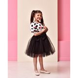 Eylul Elif Butik Minnie Mouse Desenli Kız Çocuk Elbise - 7 - 8 Yaş - Beyaz - Siyah