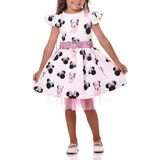 Eylül Elif Butik Minnie Mouse Kız Çocuk Elbise - 7 - 8 Yaş - Pudra