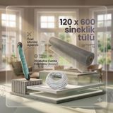 Eylül Yapı Market 20 mt Beyaz Sineklik Contası + Fitil Çekme Aparatı + 600X120 cm Sineklik Tülü – Tam Set - 600 x 120