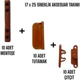 Eylül Yapı Market Sineklik Aksesuar Takımı - Altınmeşe - 17X25 – Menteşeli Sistem Için 10’lu Kulplu Kilitli Menteşeli Set - AÇIK MEŞE RAL8003