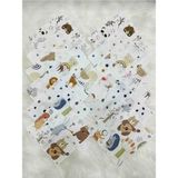 Eylülce Butik 12’li Desenli Müslin Bebek Ağız Mendili %100 Pamuk 20*20 cm Oeko-Teks Sertifikalı - 001 - Beyaz - Standart