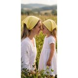 Eylülce Butik Anne Kız Kombin Saç Bandanası Takım Yazlık Ürün %100 Pamuklu Poplin Kumaş ( Anne Kız Ikili Fiyatıdır) - 05S-Sarı - STANDART
