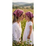 Eylülce Butik Anne Kız Kombin Saç Bandanası Takım Yazlık Ürün %100 Pamuklu Poplin Kumaş ( Anne Kız Ikili Fiyatıdır) - STANDART - Fuşya