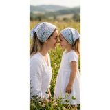 Eylülce Butik Anne Kız Kombin Saç Bandanası Takım Yazlık Ürün %100 Pamuklu Poplin Kumaş ( Anne Kız Ikili Fiyatıdır) - STANDART - Mavi