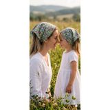 Eylülce Butik Anne Kız Kombin Saç Bandanası Takım Yazlık Ürün %100 Pamuklu Poplin Kumaş ( Anne Kız Ikili Fiyatıdır) - STANDART - Mint Yeşili