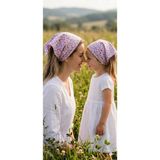 Eylülce Butik Anne Kız Kombin Saç Bandanası Takım Yazlık Ürün %100 Pamuklu Poplin Kumaş ( Anne Kız Ikili Fiyatıdır) - STANDART - Pembe