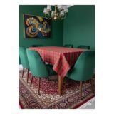 Eylülce Butik Ekose Desen Çift Taraflı 160x160 cm İskoç Desen Masa Örtüsü Piknik Örtüsü Sofra Bezi